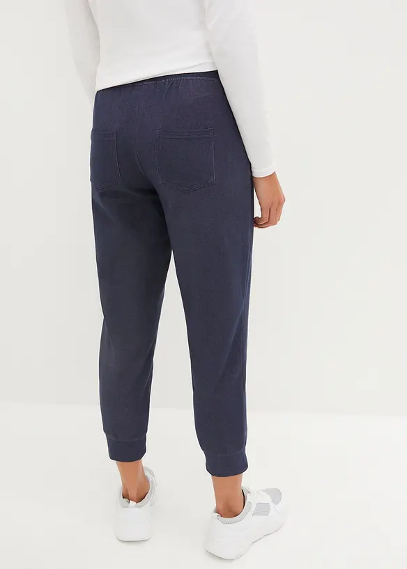 Ankellang sweatbukse i jeans look, bonprix