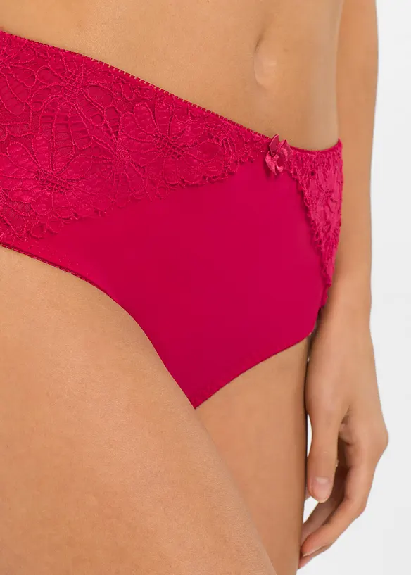 Høy truse med blonder (2-pack), bonprix