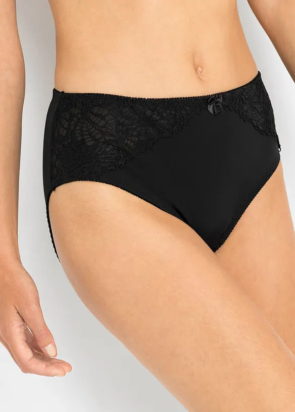 H&oslash;y truse med blonder (2-pack), bonprix