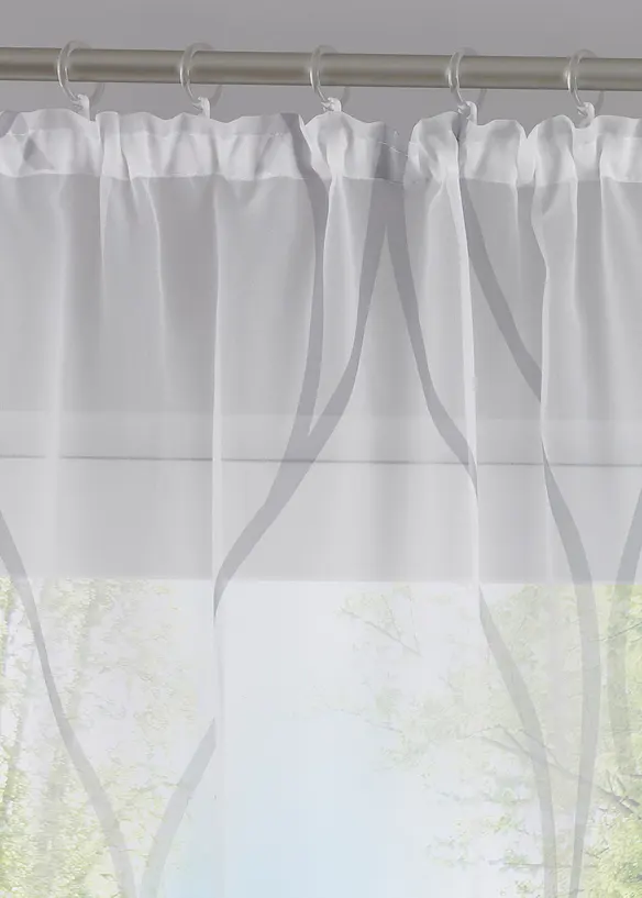 Gardin med bølgeprint, med resirkulert polyester (1-pack), bonprix