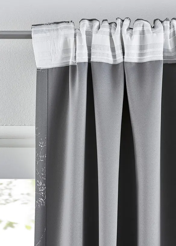 Mørkleggingsgardin med glanstrykk (1-pack), bonprix