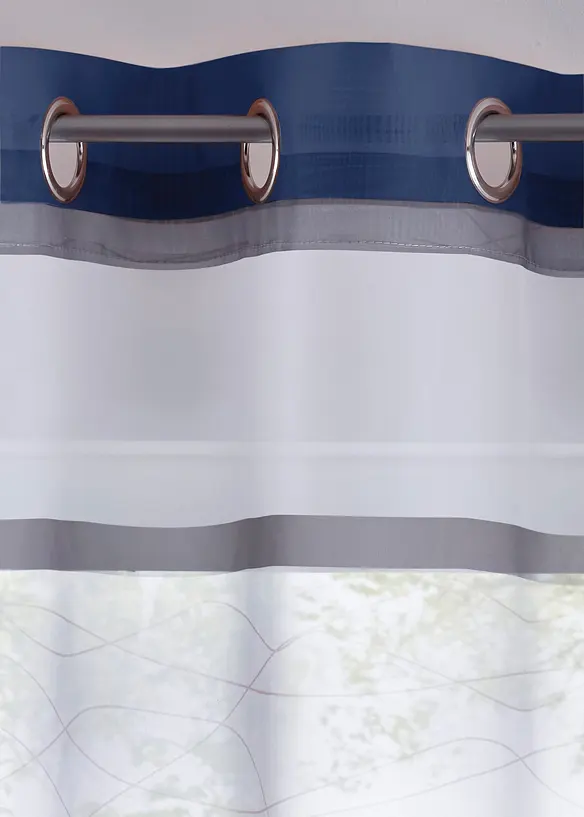 Gardin med stripe-print og resirkulert polyester (1-pack), bonprix
