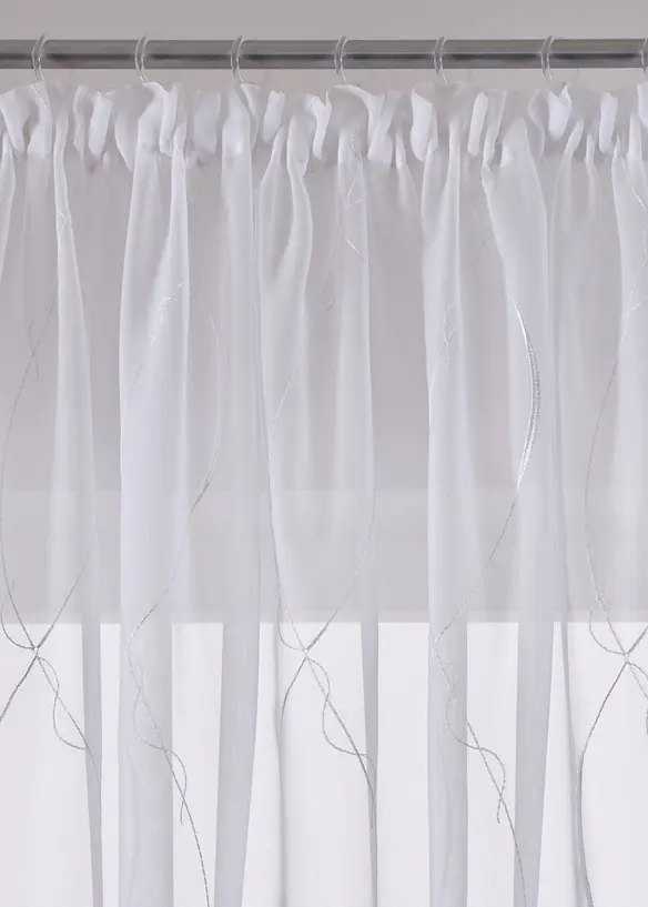 Gardin med resirkulert polyester og broderi, bonprix