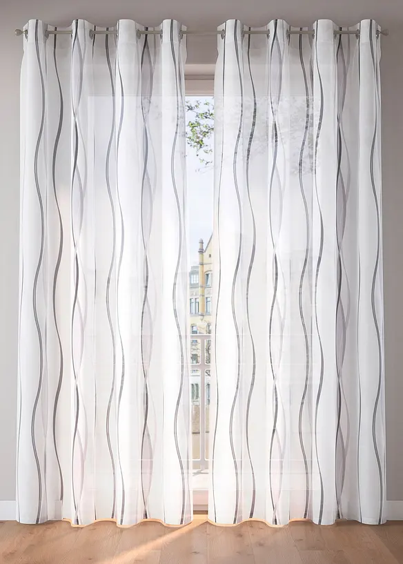 Gardin med b&oslash;lgem&oslash;nster (1-pack), bonprix