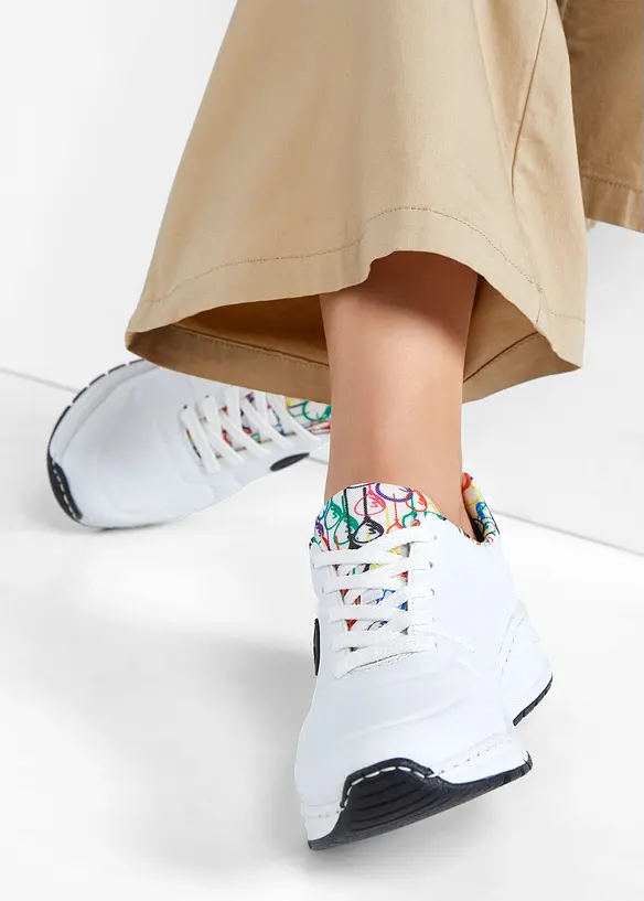 Komfort-sneakers med polstret inners&aring;le fra Rieker, Rieker