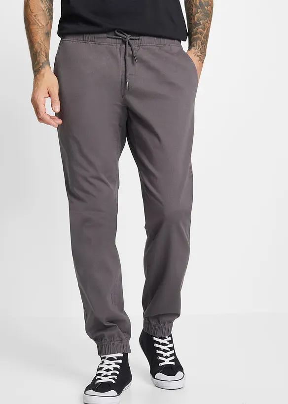 Relaxed Fit pull on-chinos med stretch, Straight, bonprix
