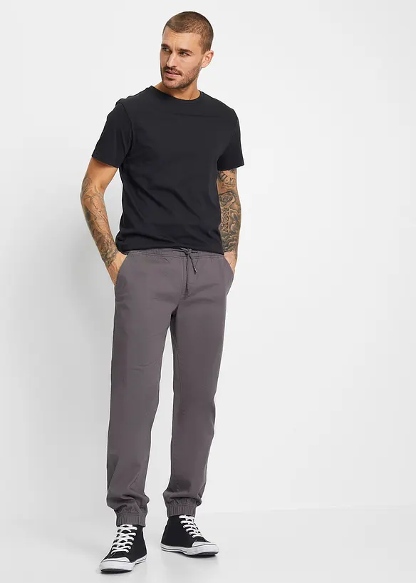 Relaxed Fit pull on-chinos med stretch, Straight, bonprix
