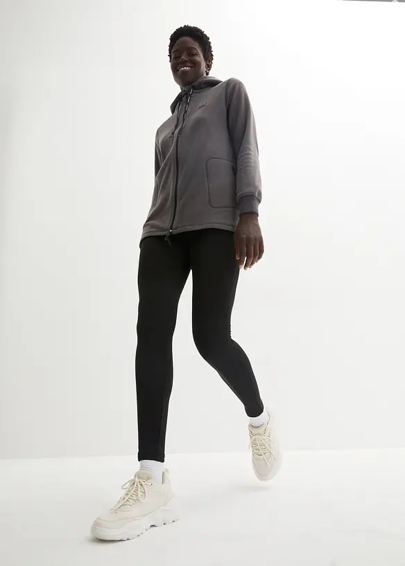 Fleecejakke med glidel&aring;slommer, bonprix