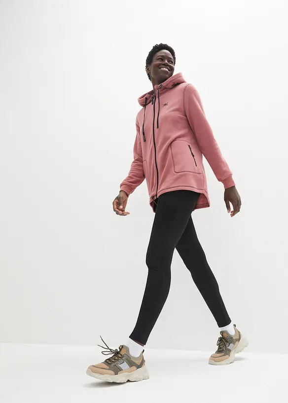 Fleecejakke med glidel&aring;slommer, bonprix