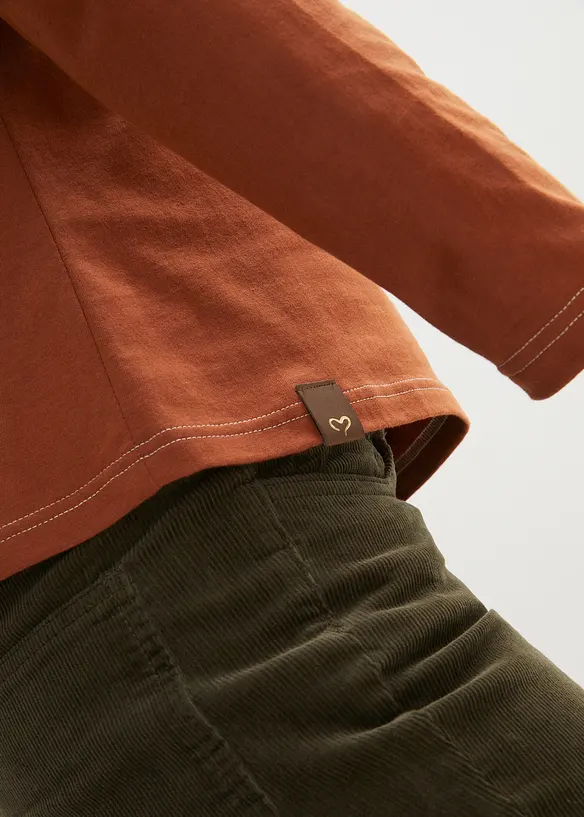 Langermet topp med dekorknapper, bonprix