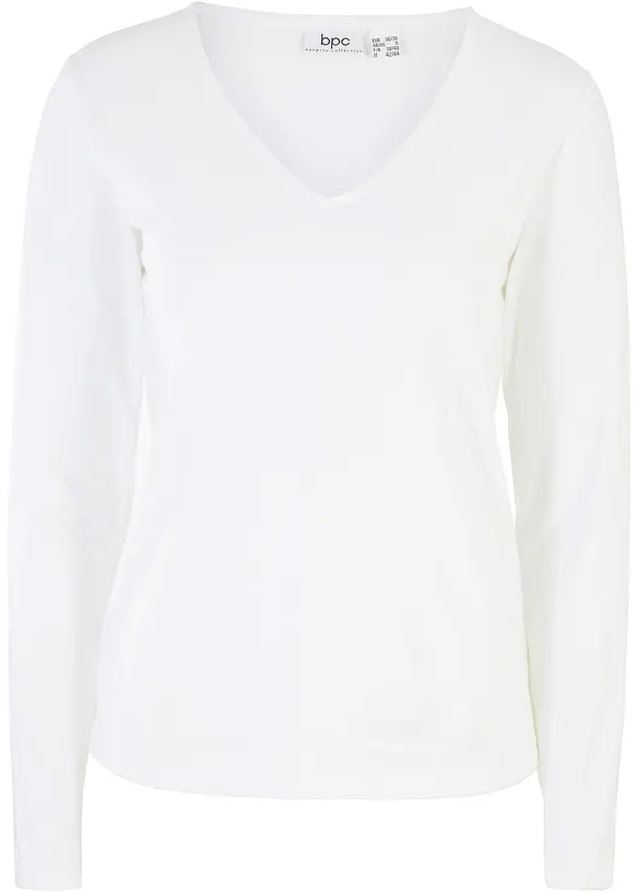 Langermet topp i økologisk bomull, bonprix