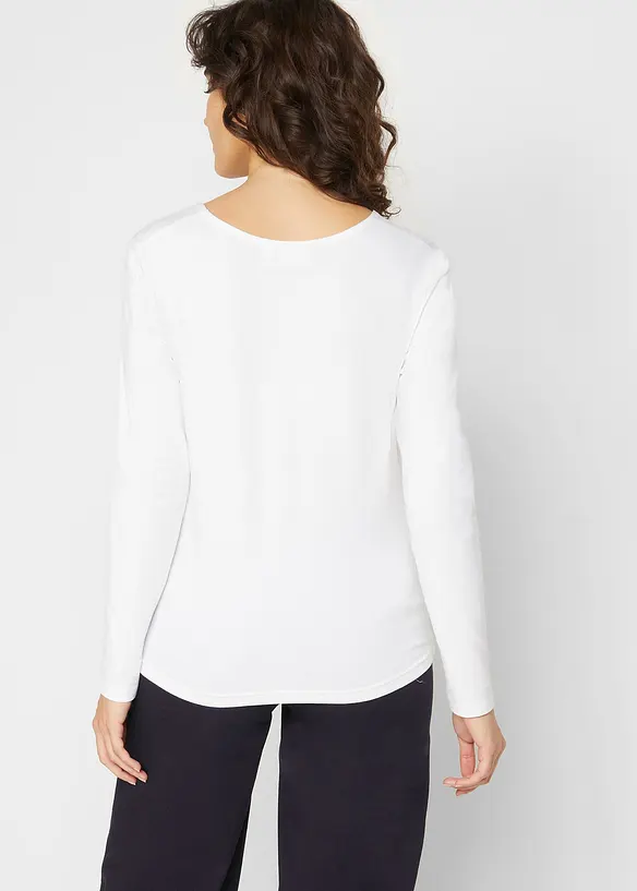Langermet topp i økologisk bomull, bonprix
