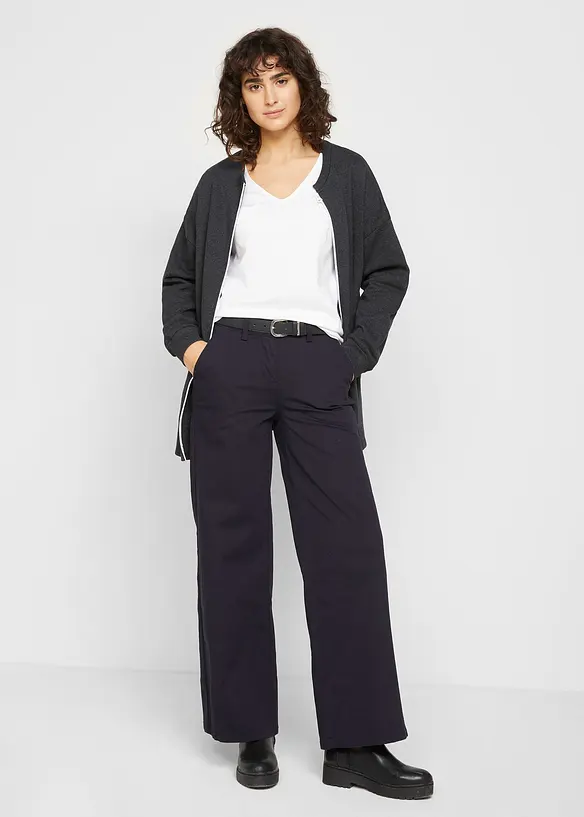 Langermet topp i økologisk bomull, bonprix