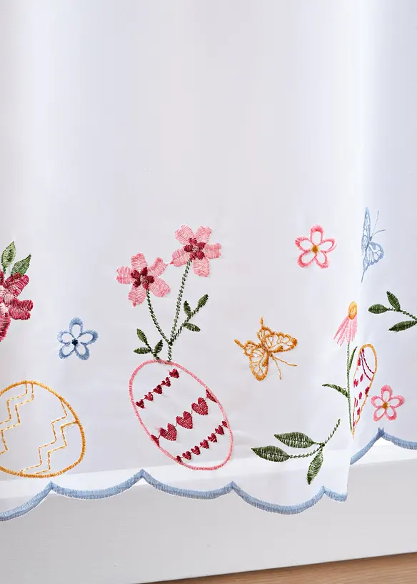 Gardinkappe med p&aring;skebroderi, bonprix