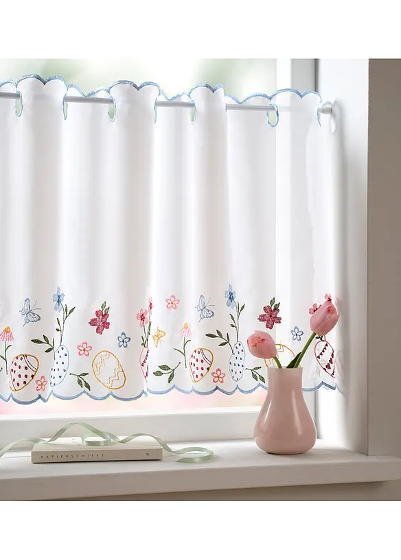 Gardinkappe med p&aring;skebroderi, bonprix
