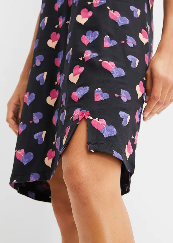 Kort nattkjole i 100% &oslash;kologisk bomull, bonprix