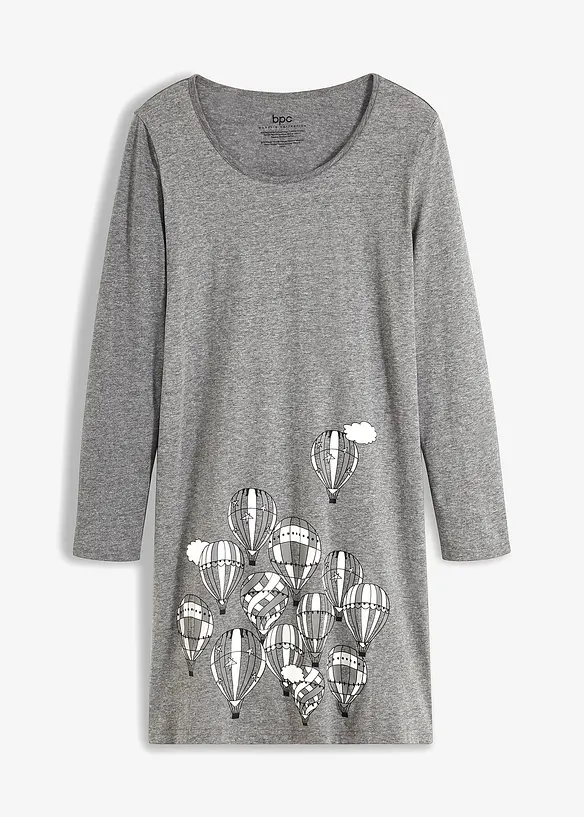 Kort nattkjole med lange ermer, bonprix