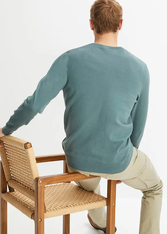 Finstrikket genser i myk bomullsmiks, bonprix