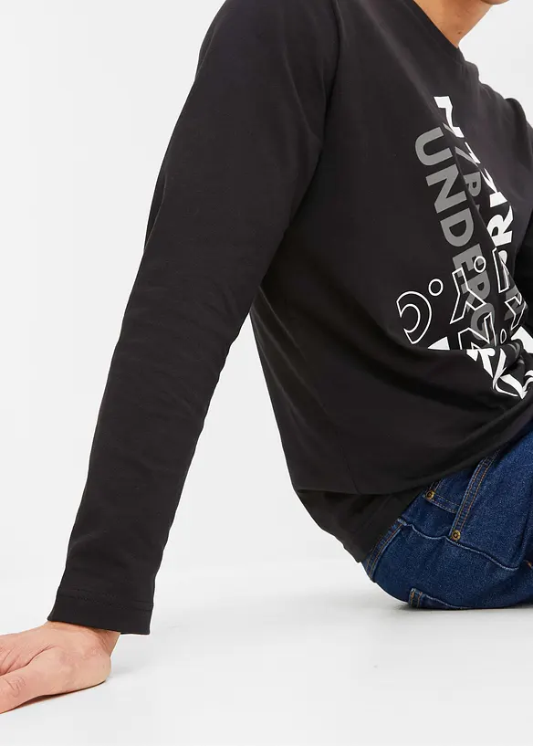 Langermet shirt i 100% &oslash;kologisk bomull, bonprix