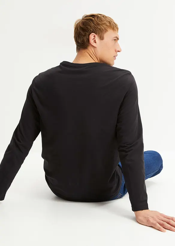 Langermet shirt i 100% &oslash;kologisk bomull, bonprix