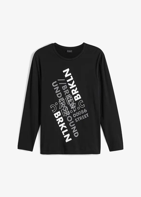 Langermet shirt i 100% &oslash;kologisk bomull, bonprix