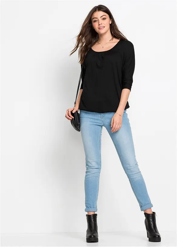 Oversized topp i viskosemiks, bonprix