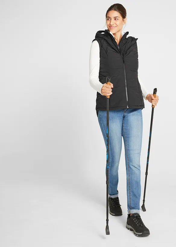 Vattert vest med teddyfôr, bonprix