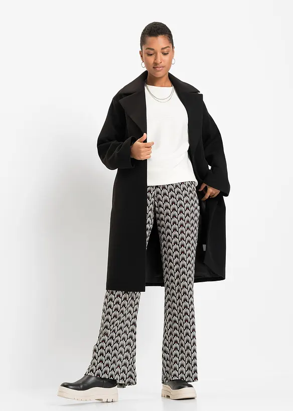 Oversized, ribbestrikket genser i viskosemiks, bonprix