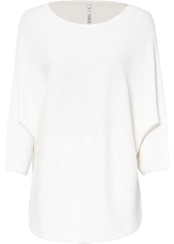 Oversized, ribbestrikket genser i viskosemiks, bonprix