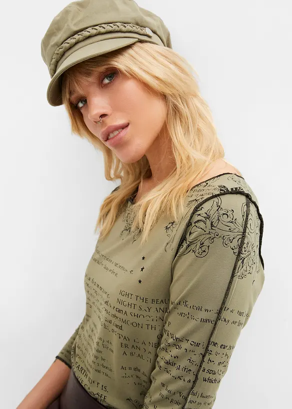 Langermet topp i myk viskose, bonprix