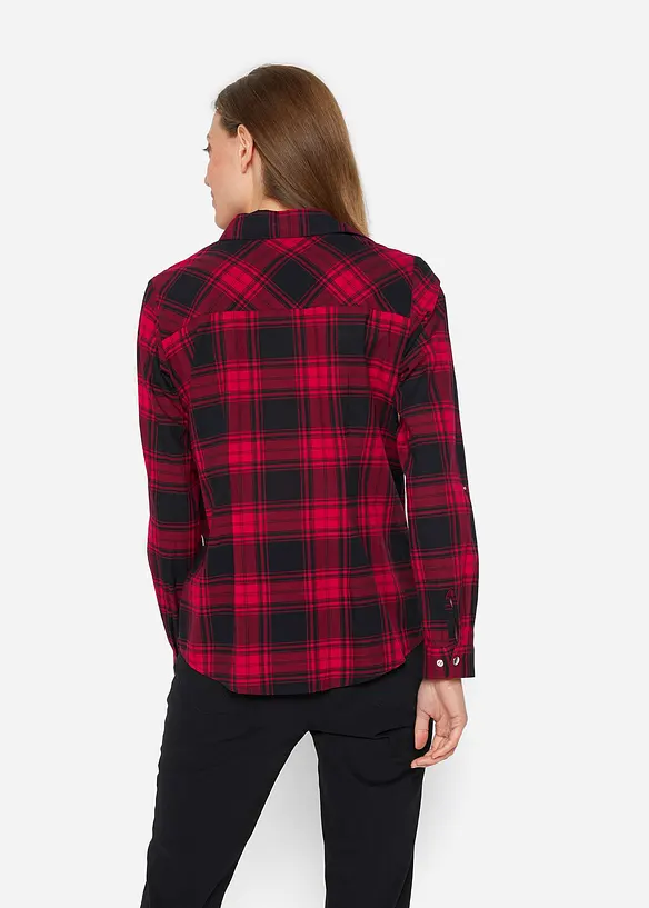 Rutete bluse i 100% bomull, bonprix