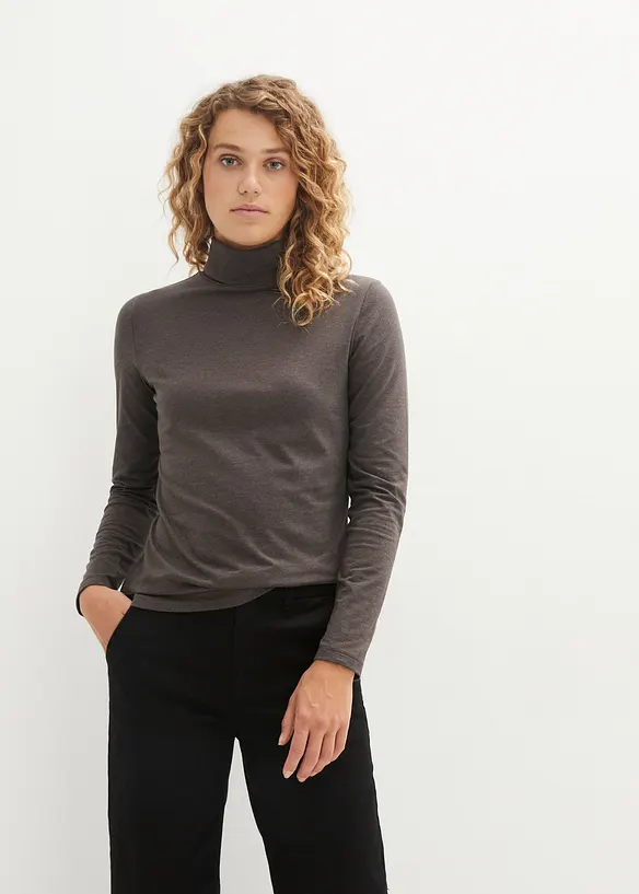 Langermet topp med økologisk bomull (2-pack), bonprix