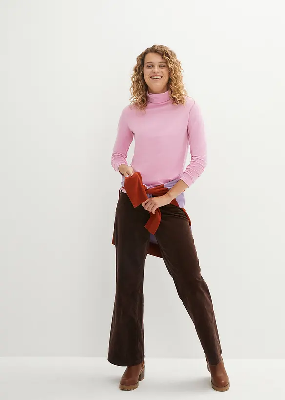 Langermet topp med økologisk bomull (2-pack), bonprix