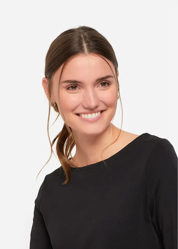 Langermet topp i 100% &oslash;kologisk bomull, bonprix