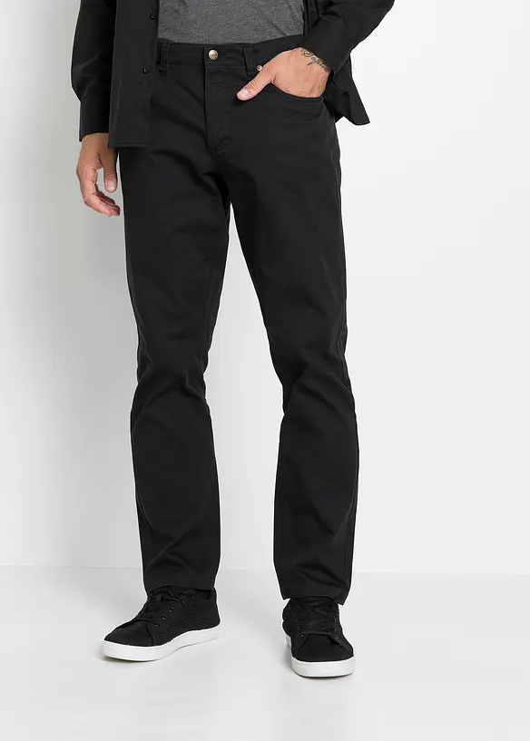 Regular Fit-twillbukse i ren bomull, Straight, bonprix