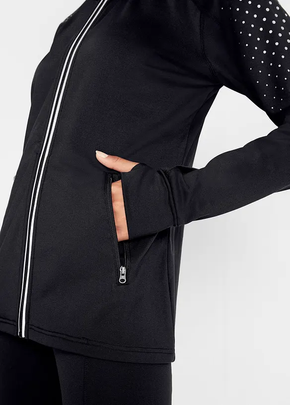 Termo-treningsjakke med reflekterende trykk, bonprix