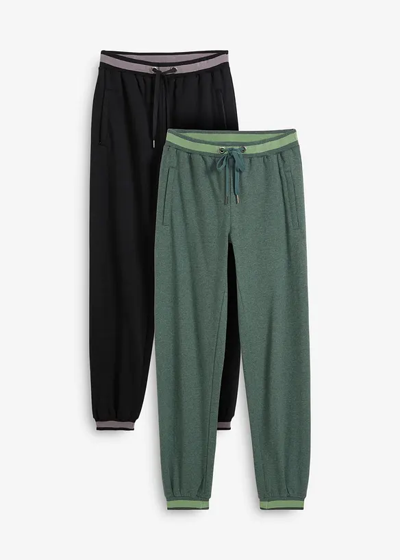 Joggebukse i bomullsmiks (2-pack), bonprix