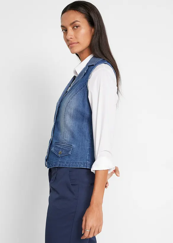 Vest i denim med stretch, bonprix