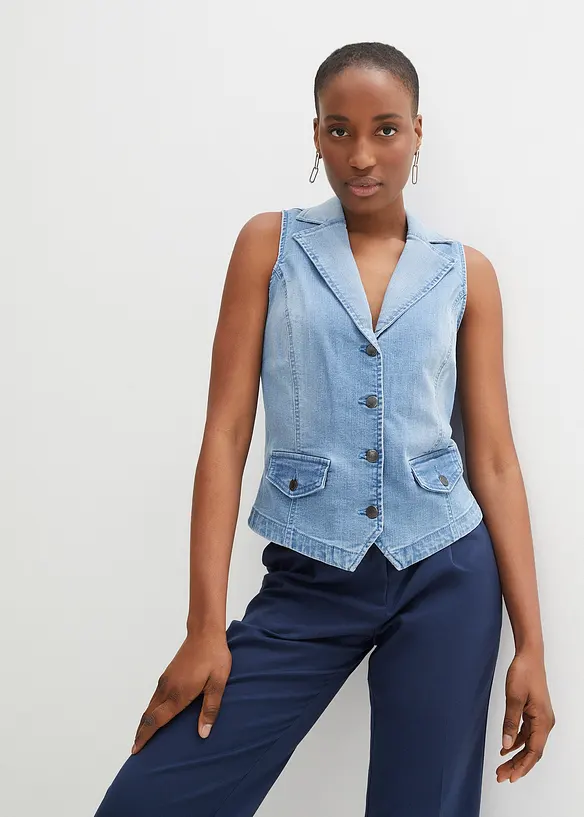 Vest i denim med stretch, bonprix