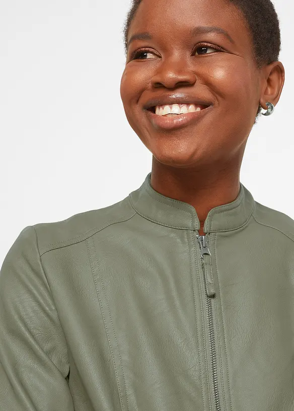 Jakke i imitert skinn av 100% viskose, bonprix