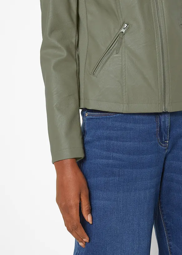 Jakke i imitert skinn av 100% viskose, bonprix