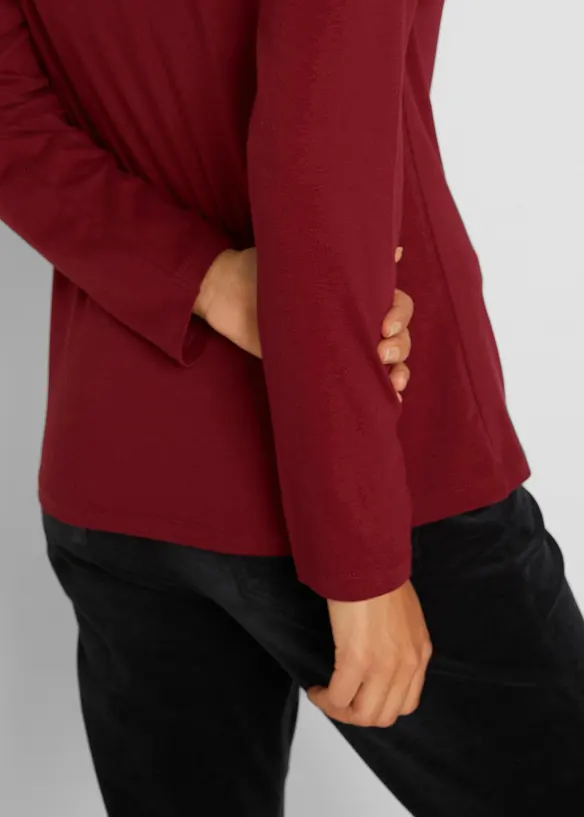 Langermet, figurnær topp (2-pack), bonprix