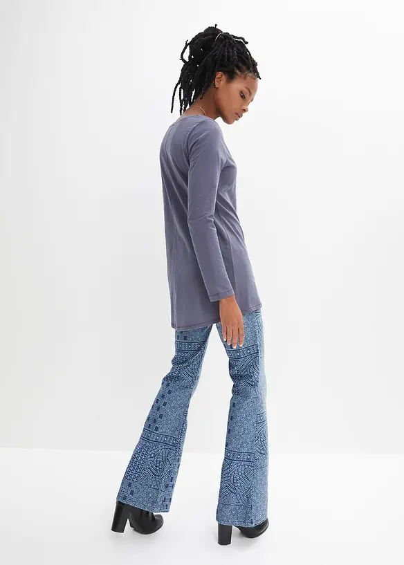 Langermet topp i 100% bomull, bonprix