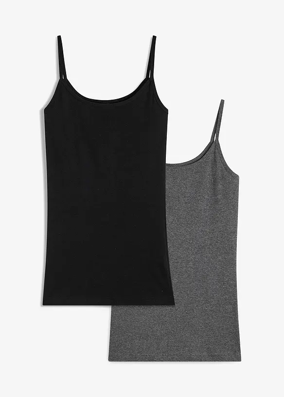 Singlet av 100% bomull, 2-pack, bonprix