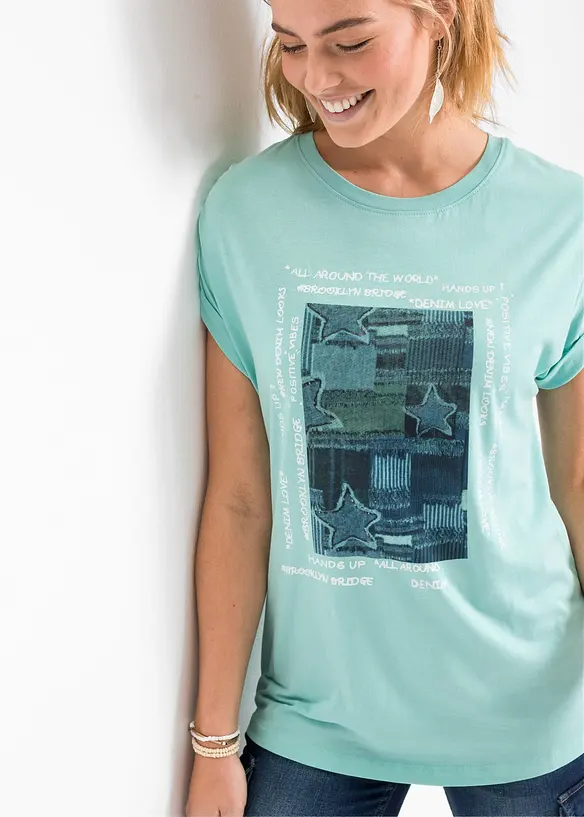 T-skjorte i myk viskosemiks, bonprix