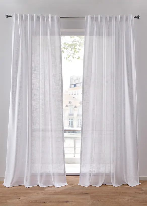 Gardiner i strukturmateriale (2-pack), bonprix