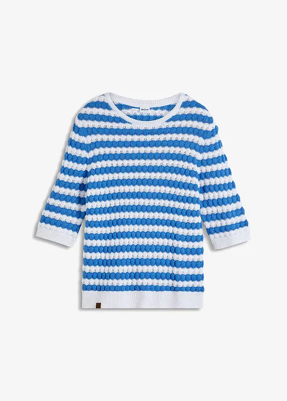 Strikket topp med korte ermer, bonprix