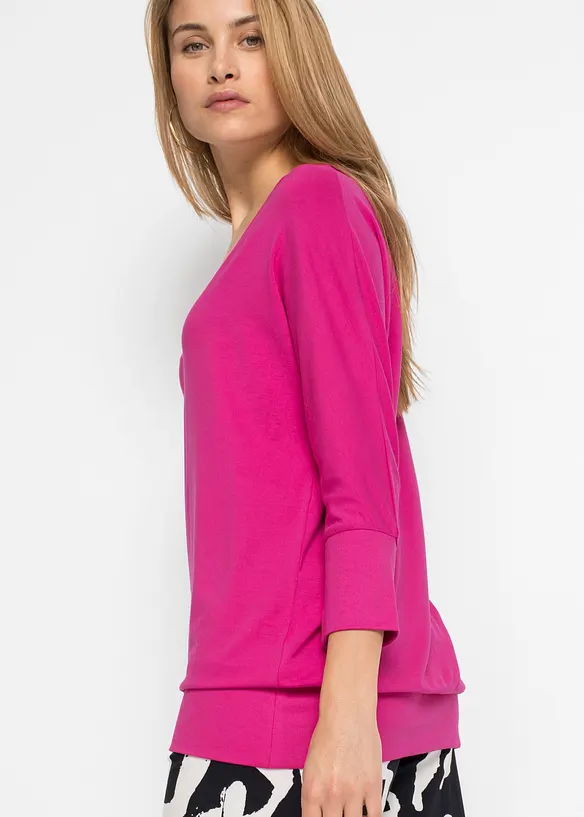 Oversized topp i lett viskose, bonprix