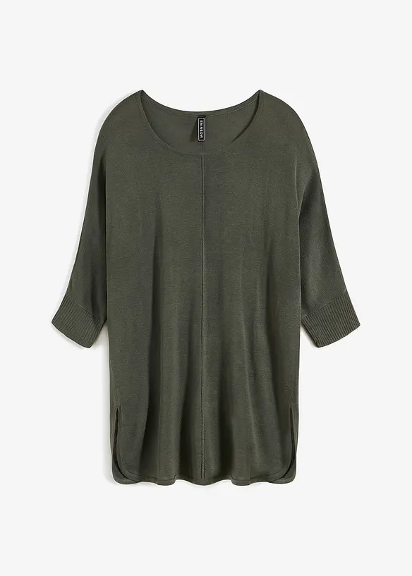 Finstrikket genser med 3/4-lange ermer, bonprix