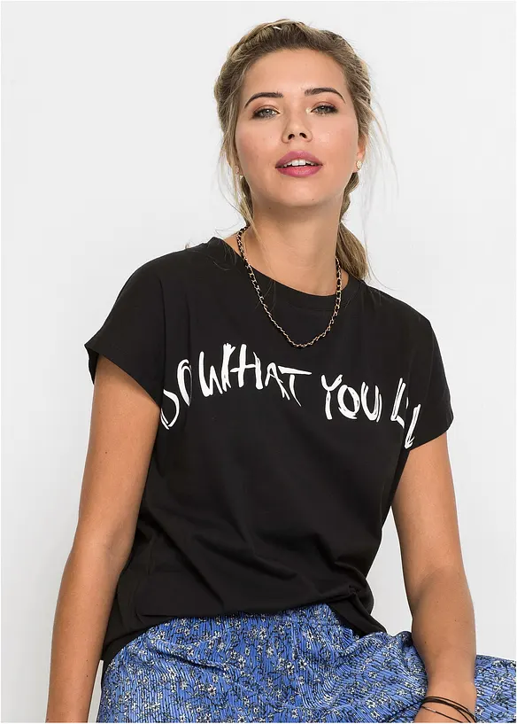 Oversized topp i 100% bomull, bonprix